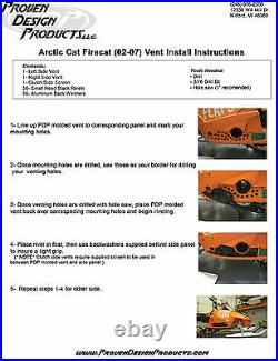 03-07 ARCTIC CAT Firecat F5 F6 F7 SNO PRO PDP Snowmobile Vent Kit BLK