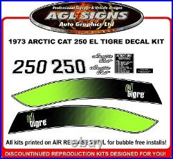 1973 ARCTIC CAT EL TIGRE 250 Reproduction Decal Kit 340 also graphic stickers
