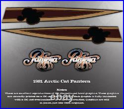 1981 Arctic Cat Pantera Hood Decal Graphics Decals