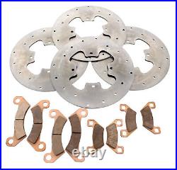 2013 2014 Arctic Cat Wildcat 4 1000 Front & Rear Brake Rotors & Brake Pads