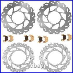 4PCS Front Rear Brake Disc Rotors Pads for Arctic Cat Wildcat 1000 GT 2011-2012