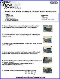 ARCTIC CAT CROSSFIRE (2005-2011) Proven Design Products PREMIUM Vent Kit BLK