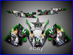 Arctic Cat ProClimb ProCross Graphics Kit Wrap With Tunnel Evil Joker Green