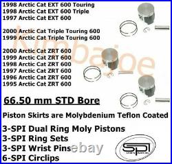 Arctic Cat ZRT 600 & Sleds Listed 66.50 mm STD Bore Moly Piston Kits