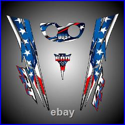 Arctic Cat Zrt 600 Triple Hood Decal Kit Graphics 1996 1997 1998 Patriot / Flag