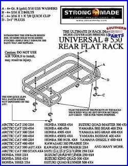 Flat Rear Basket Rack Honda Rancher 420 Foreman Rubicon 520 2020-24 And Others