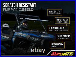 SuperATV Scratch Resistant Flip Windshield for Arctic Cat Wildcat Trail Sport