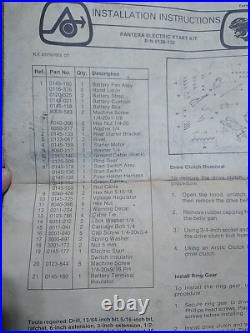 Vintage Arctic Cat Snowmobile Electric Start Kit 0136-132 1977 78 79 Pantera NOS